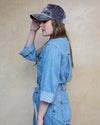 Phoenix Grey Velvet Baseball Hat | Women's