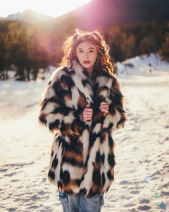Faux Fur Coat Womens | Manx Cat - SpiritHoods