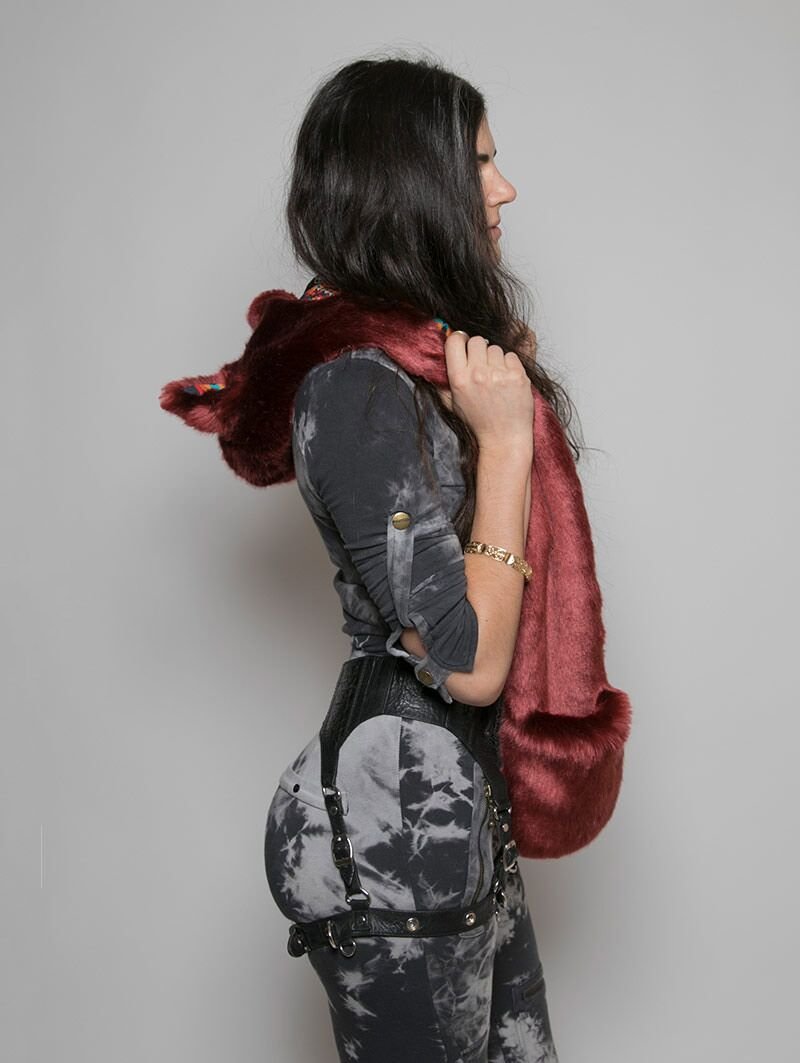 Hooded Faux Fur with Limited Edition Fire Wolf Design