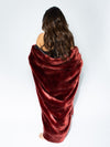 Faux Fur Throw with Luxury Garnet Galaxy Design