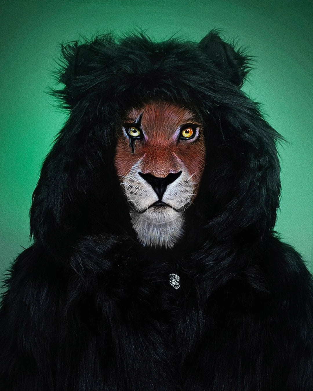 Classic Men's Faux Fur Coat | Black Wolf