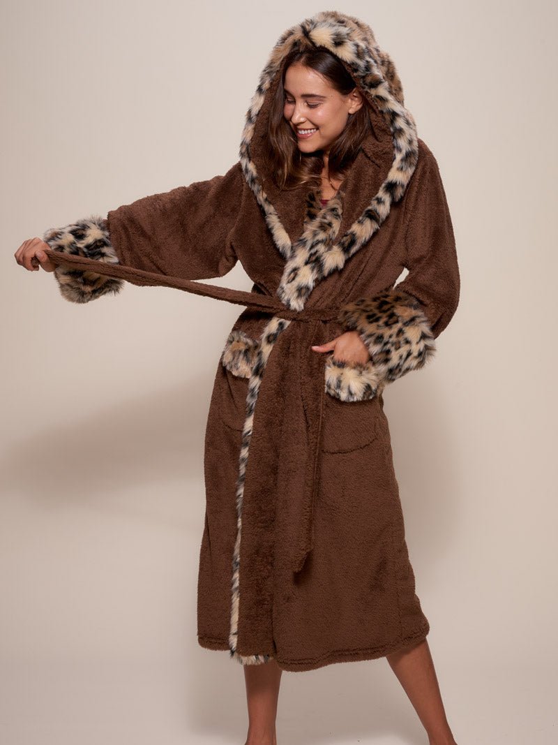 Heavy Leopard Robe HOODED LEOPARD HOUSE ROBE - Cozy Elegance for Your Space | SpiritHoods