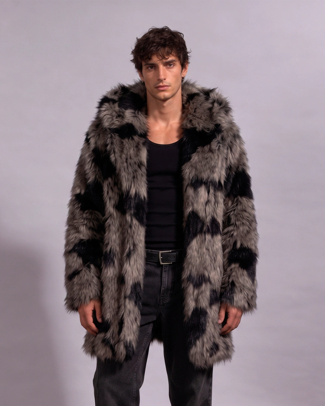 Hooded Men's Faux Fur Coat | Hyena *PRE-ORDER*