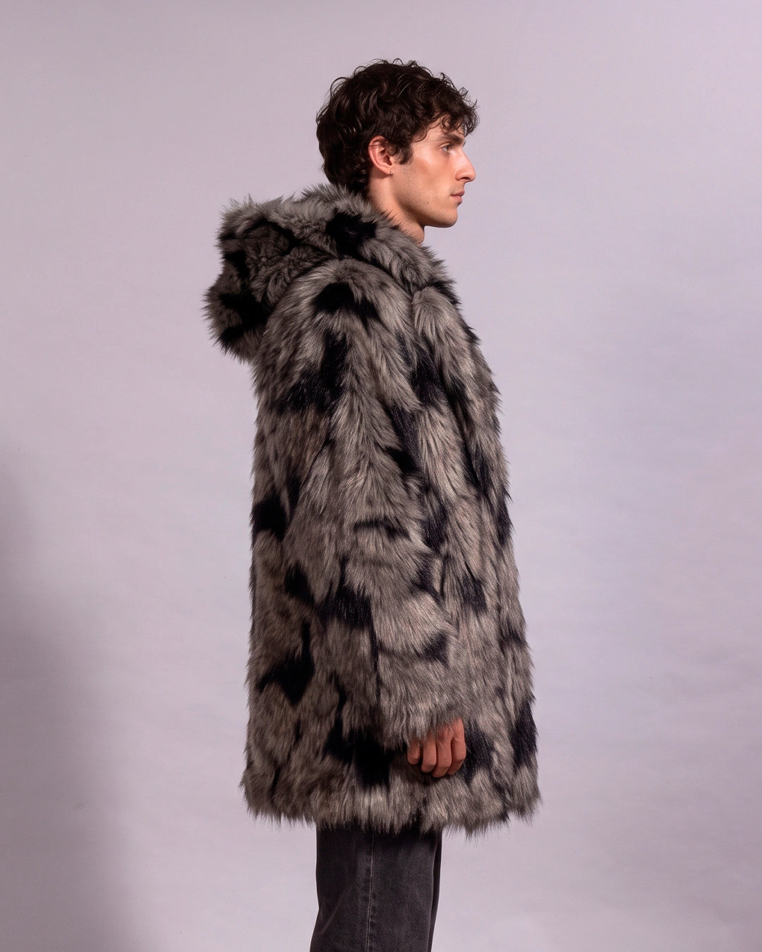 Hooded Men's Faux Fur Coat | Hyena *PRE-ORDER*