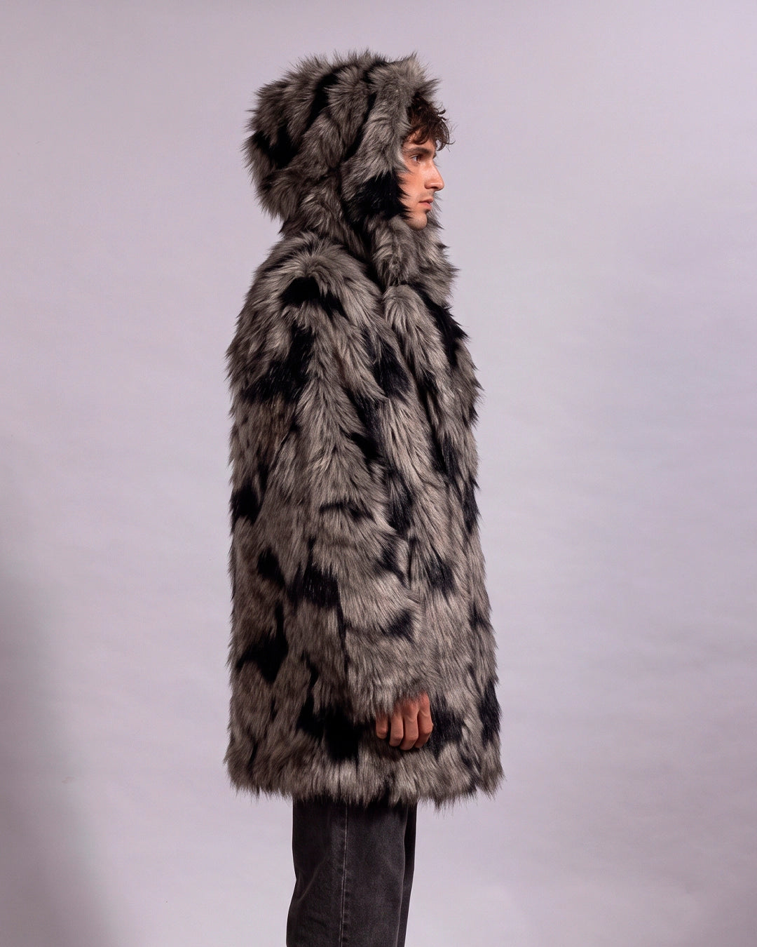 Hooded Men's Faux Fur Coat | Hyena *PRE-ORDER*