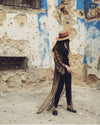 Unisex Kimono | Brown Striped Sheer