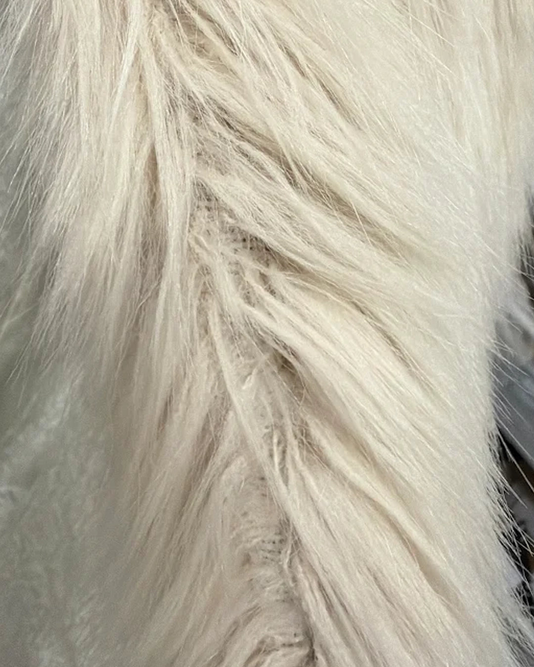 *Almost Purfect* Classic Men's Faux Fur Coat | Ivory Wolf