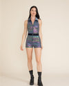 Women's Metallic Bodysuit Short | Iridescent Snakeskin