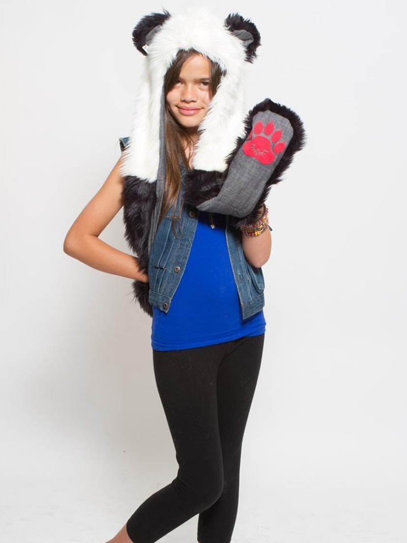 Kids Panda Faux Fur SpiritHood 
