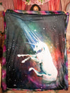 Female Holding Lora Zombie Unicorn Galaxy SpiritHood Throw 