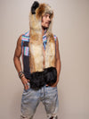 Man wearing Red Fox 2.0 Faux Fur SpiritHood, side view 1