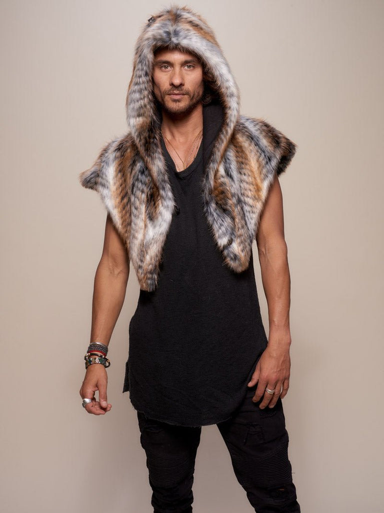 Hawk Red Tail Faux Fur Men's Shawl Cape | SpiritHoods
