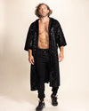 Men's Sequin Kimono | Black Snakeskin