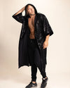 Men's Sequin Kimono | Black Snakeskin
