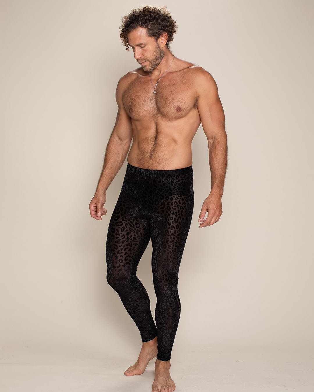 Men's Leggings | Black Leopard Print - SpiritHoods