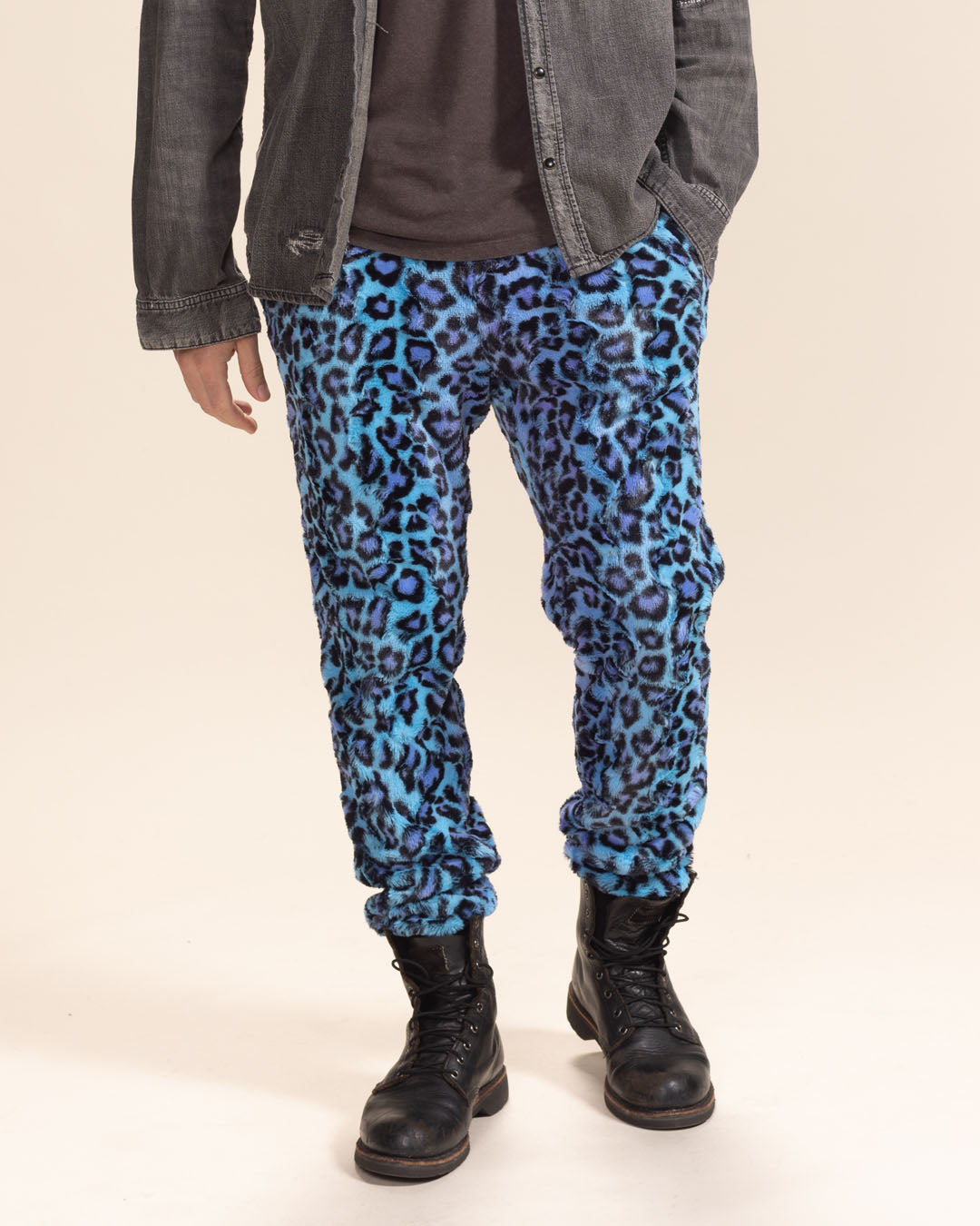 Electric Blue Lynx Collector Edition Ultra Soft Faux Fur Sweatpants | Men&#39;s