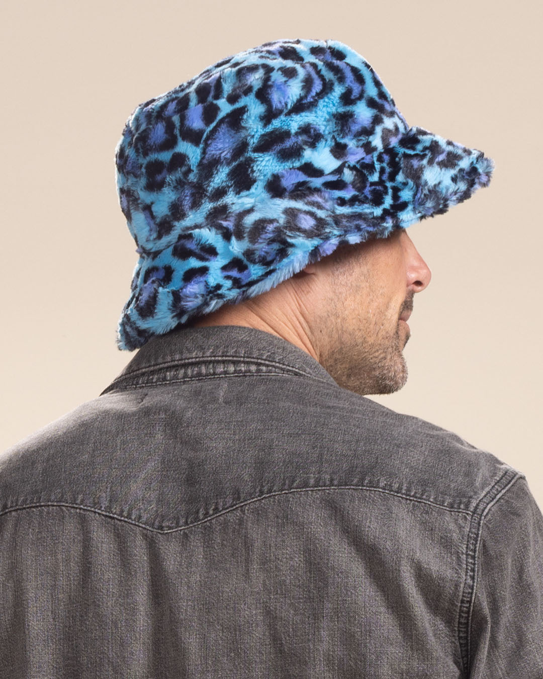 Electric Blue Lynx Collector Edition Faux Fur Bucket Hat | Men's