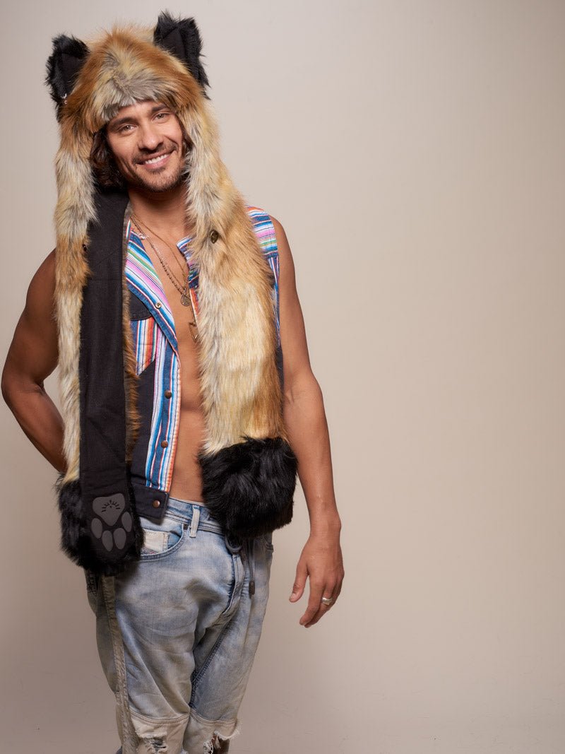 Man wearing Red Fox 2.0 Faux Fur SpiritHood