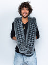 Man wearing faux fur Nasty Rabbit 2.0 LE SpiritHood, front view 1