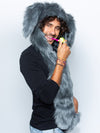 Man wearing faux fur Nasty Rabbit 2.0 LE SpiritHood, side view 1