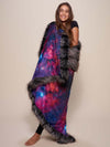 Limited Edition Night Fox Galaxy Faux Fur Throw Wrapped Around Female