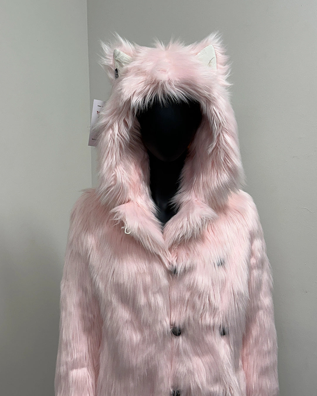 *Sample* Classic Pink Faux Fur Coat | Flamingo Wolf -X-Small