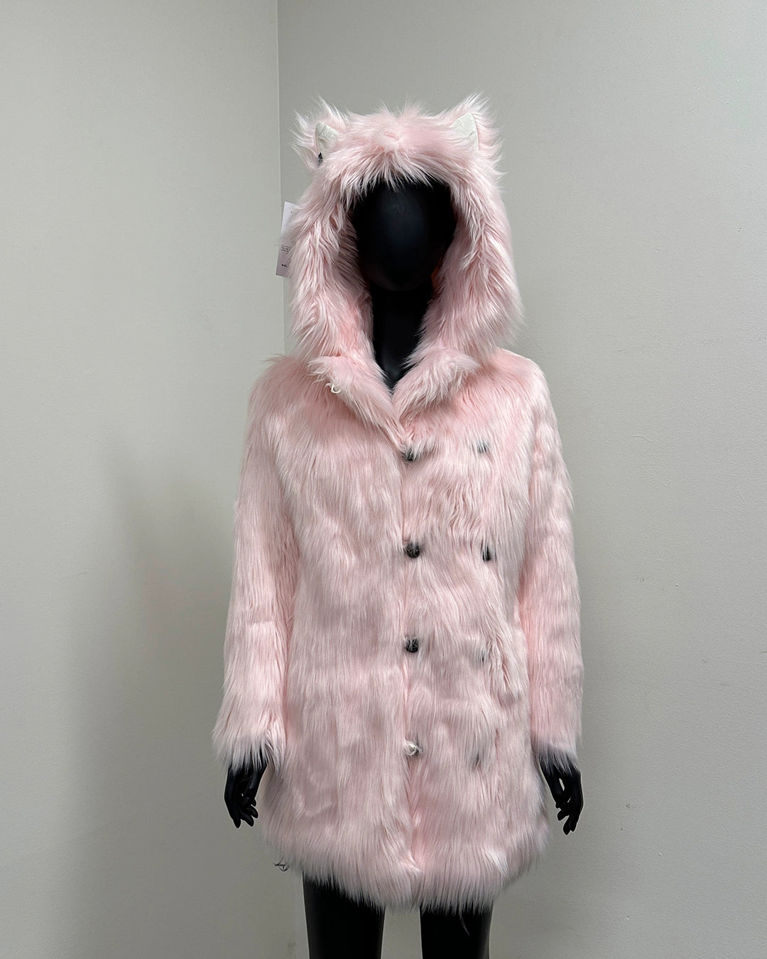 *Sample* Classic Pink Faux Fur Coat | Flamingo Wolf -X-Small