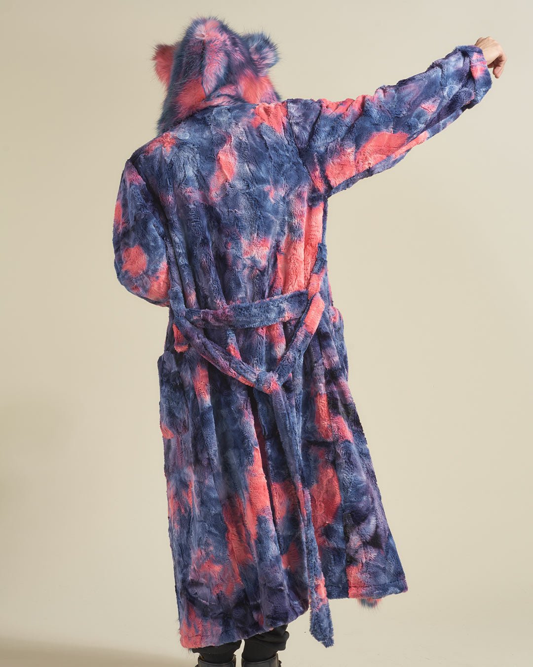 Peach Sorbet Cat Classic Faux Fur Style Robe on Man