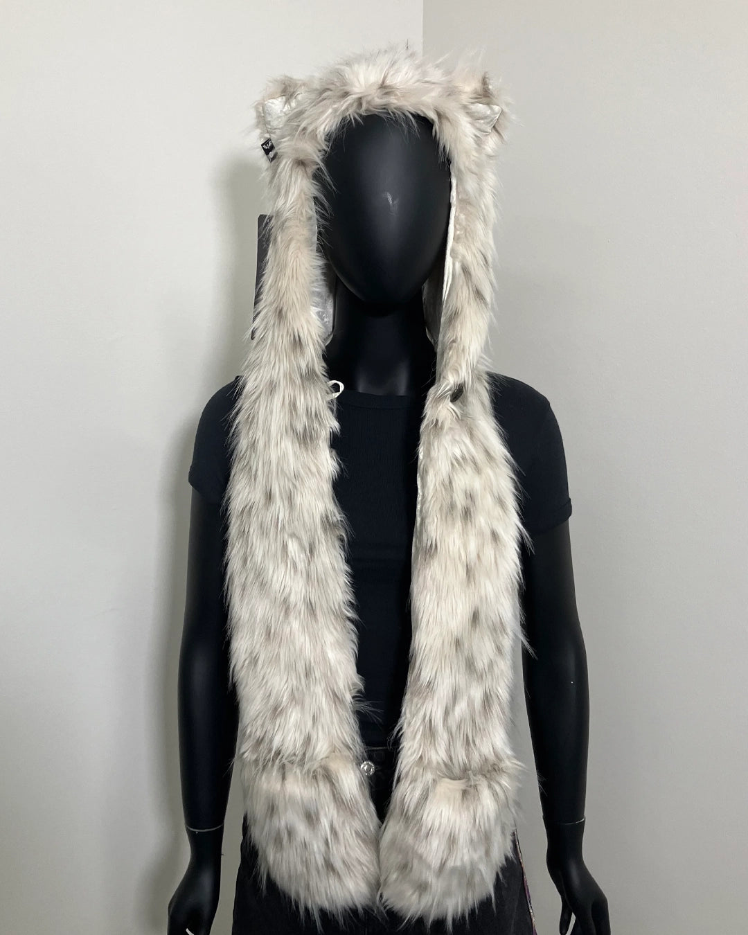 Almost Purfect Faux Fur SpiritHood | Baby Snow Leopard