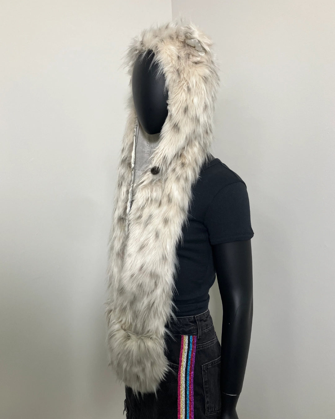 Almost Purfect Faux Fur SpiritHood | Baby Snow Leopard