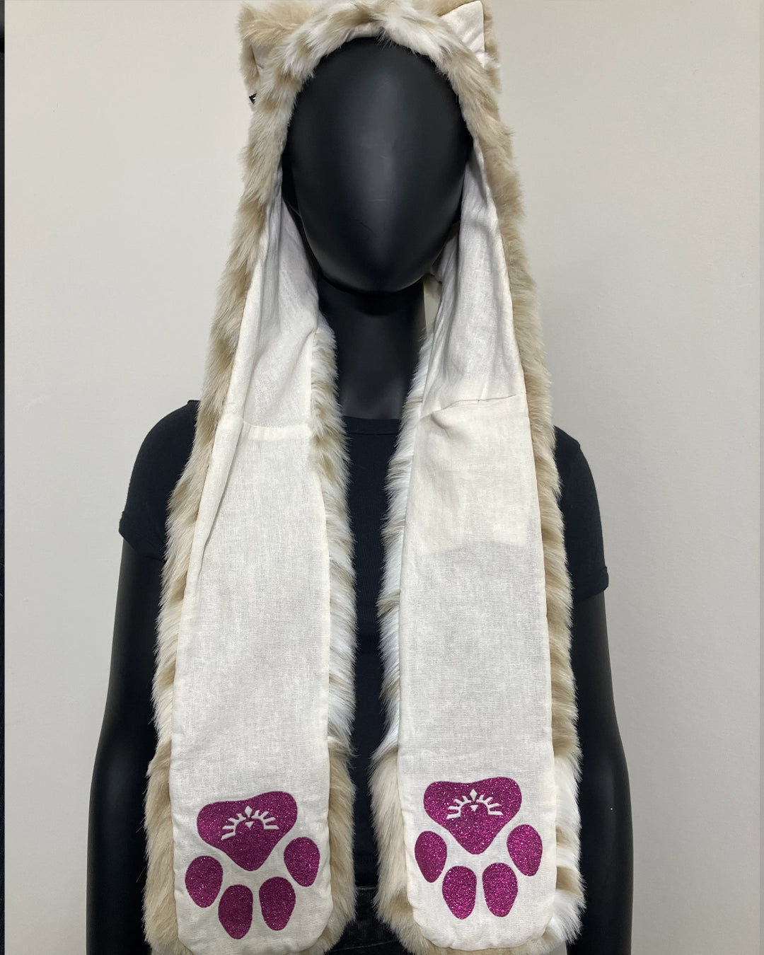 *Last Stock* Kids Faux Fur Hood | Siberian Snow Leopard