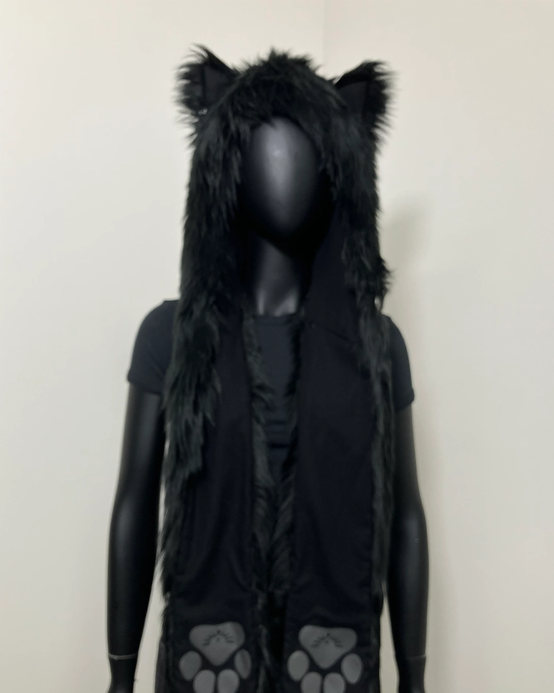*Last Stock* Faux Fur SpiritHood | Black Wolf