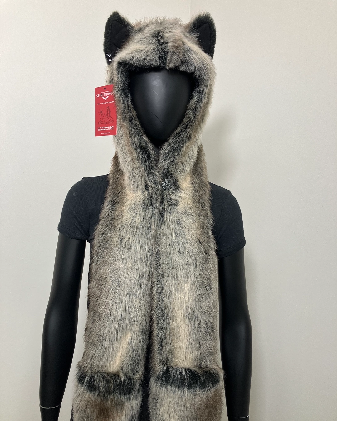 *Last Stock* Faux Fur SpiritHood | Grey Wolf