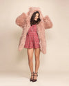 Alpaca-style Faux Fur Jacket in dusty rose pink from a top-rated vegan fashion brand with a plush, ultra-soft feel.
