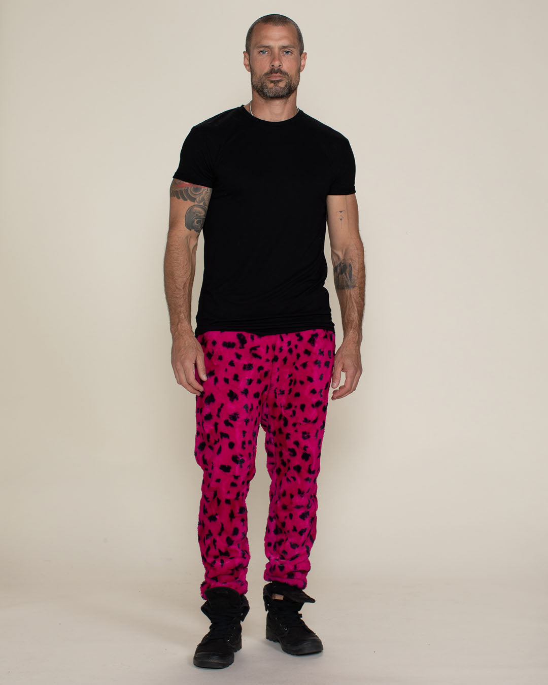 Pink Cheetah ULTRA SOFT Faux Fur Sweatpants | Men's