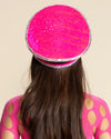 Women's Festival Hat - Captain Hat | Sequin Pink Flamingo