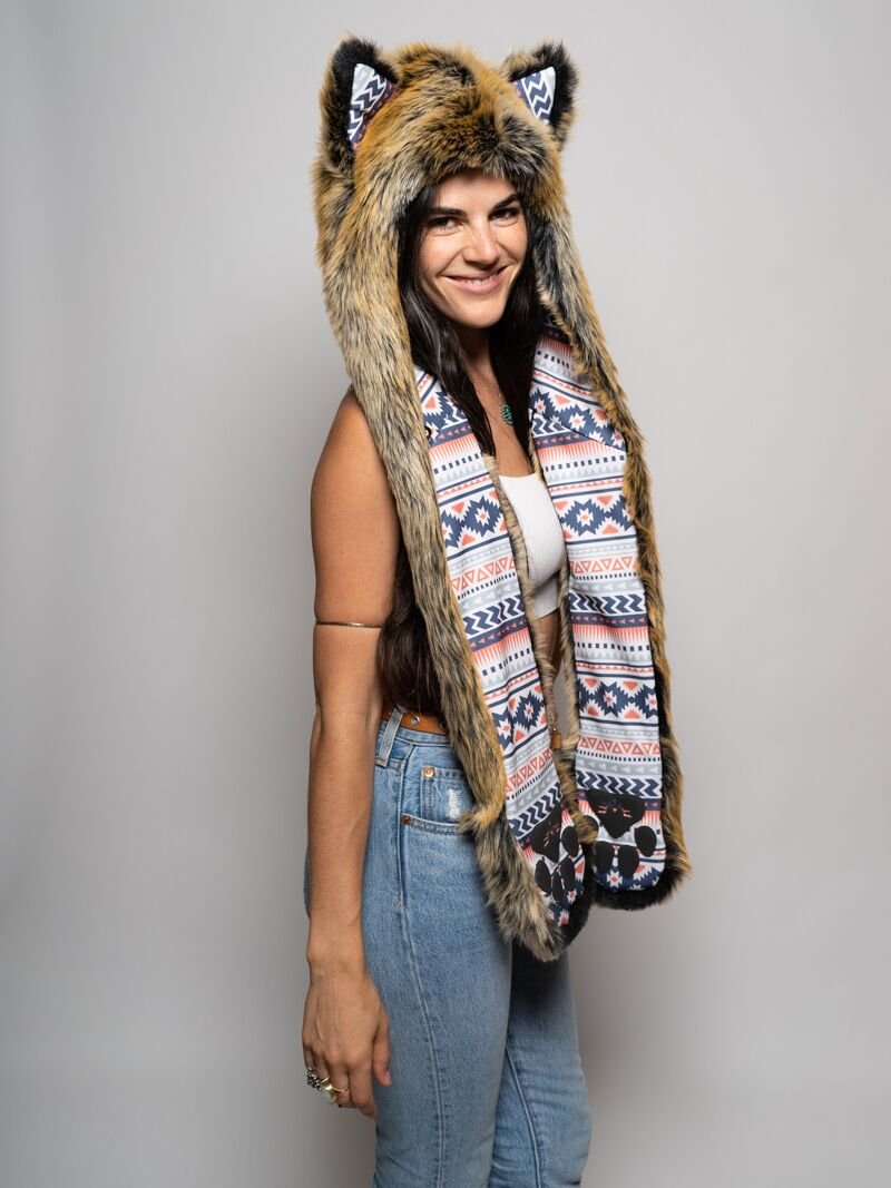 Santa Fe Wolf Collector Edition SpiritHood on Woman