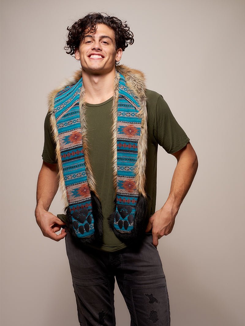 Man wearing faux fur Collector Edition Red Fox 2.0 SpiritHood, front view