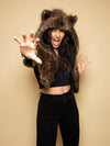 Faux Fur Savannah Cat SpiritHoods Shawl on Female Model