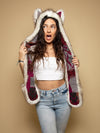 Woman wearing Faux Fur Brown Husky Italy C.E. SpiritHood