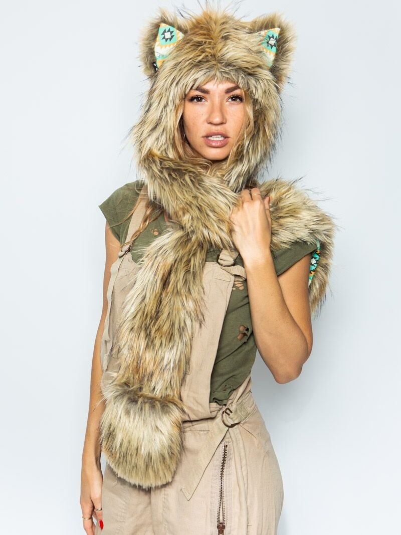 Female Wearing Segera Wolf SpiritHood 