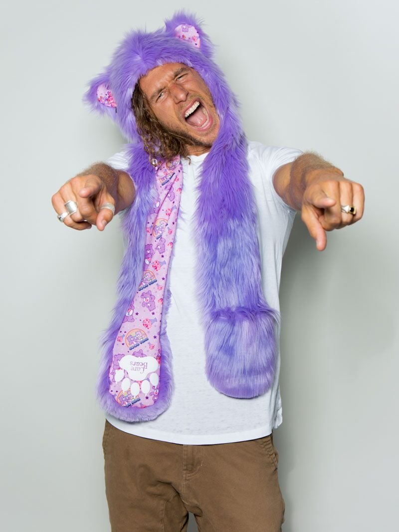 Exterior and Interior Lining View on Share Bear Faux Fur SpiritHood