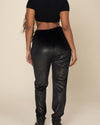 Black Snakeskin Velvet Jogger | Women's