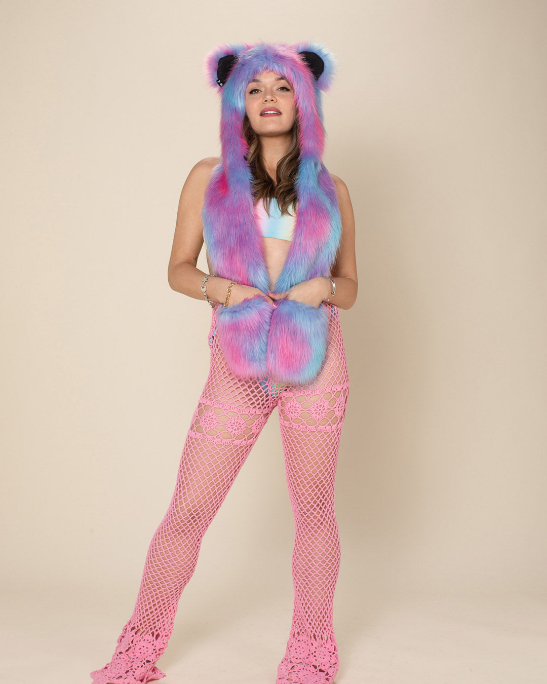 Cotton Candy Bear Collector Edition Faux Fur Hood | Women&#39;s
