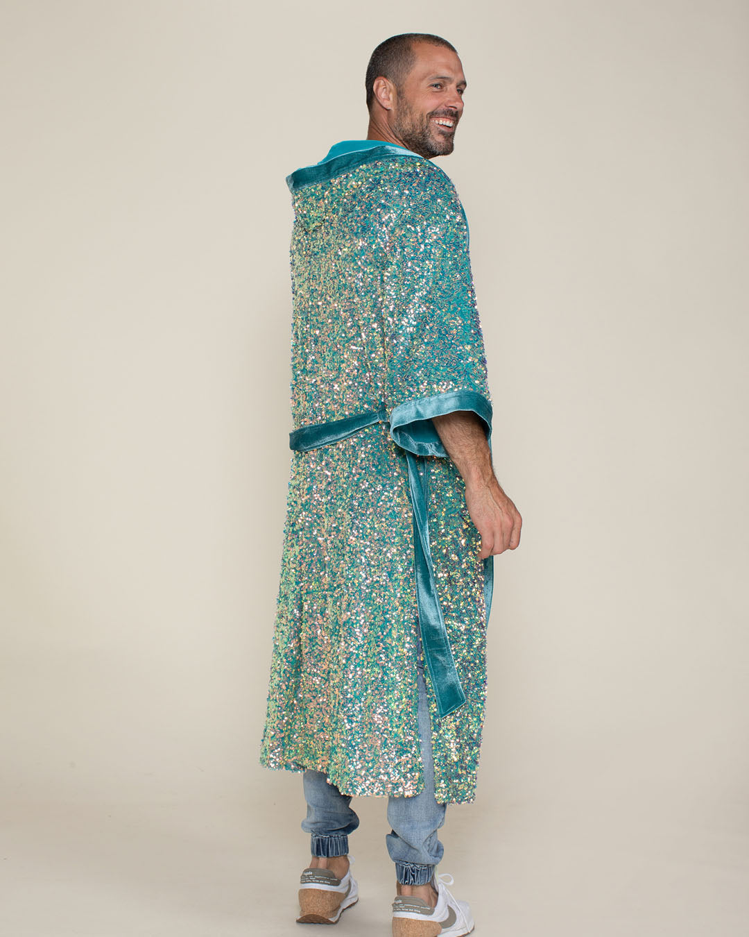 Firefly of the Sea Hooded Sequin Kimono | Men&#39;s