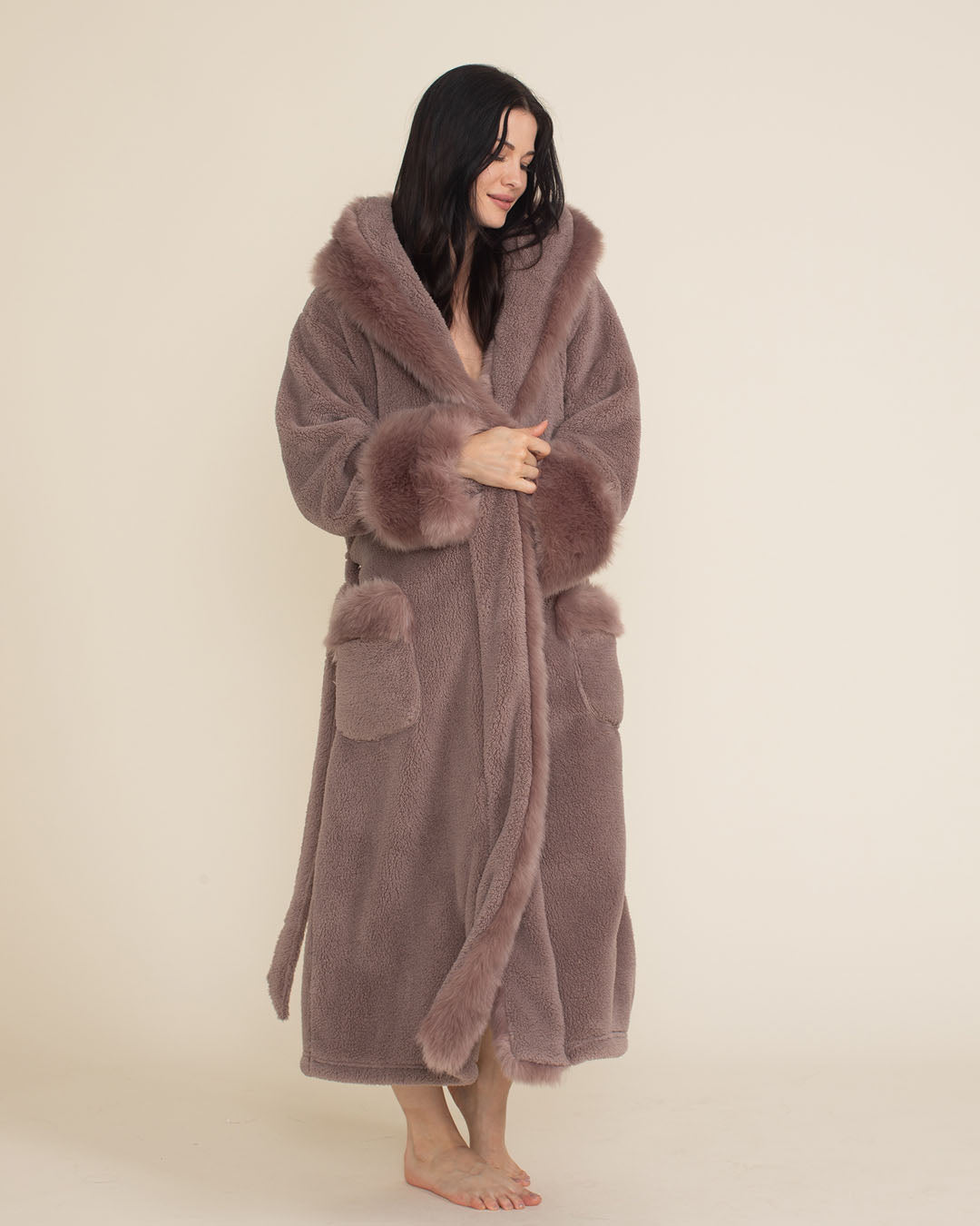 Mauve Kitty Classic Faux Fur Robe | Women&#39;s