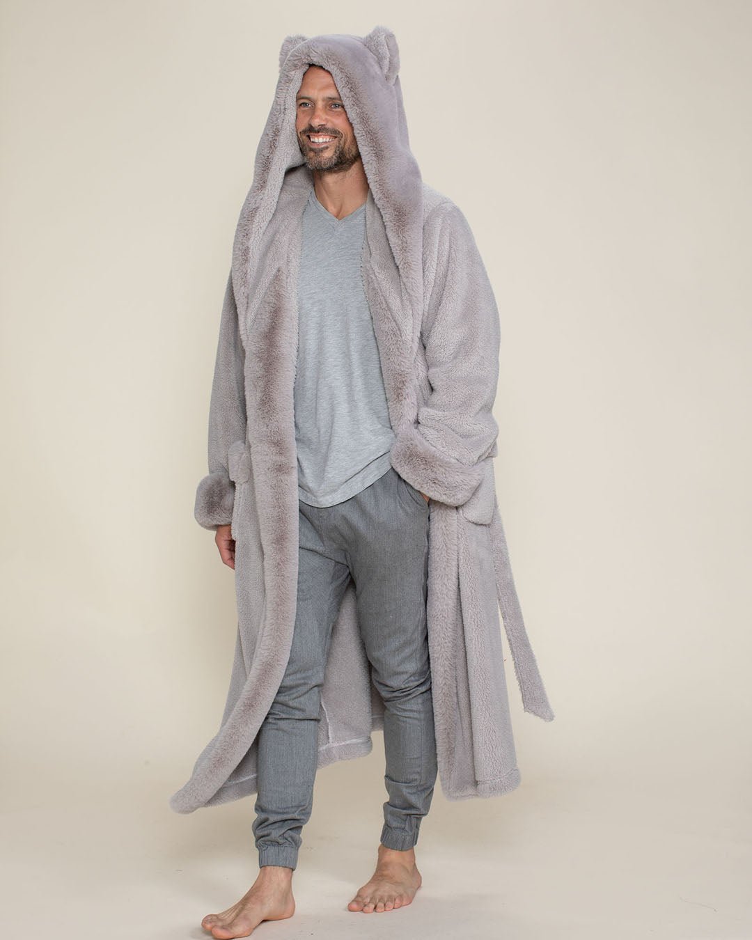 Men's Luxury Robe, Grey Luxury Bathrobe Men's Luxury Robe, Grey Luxury Bathrobe