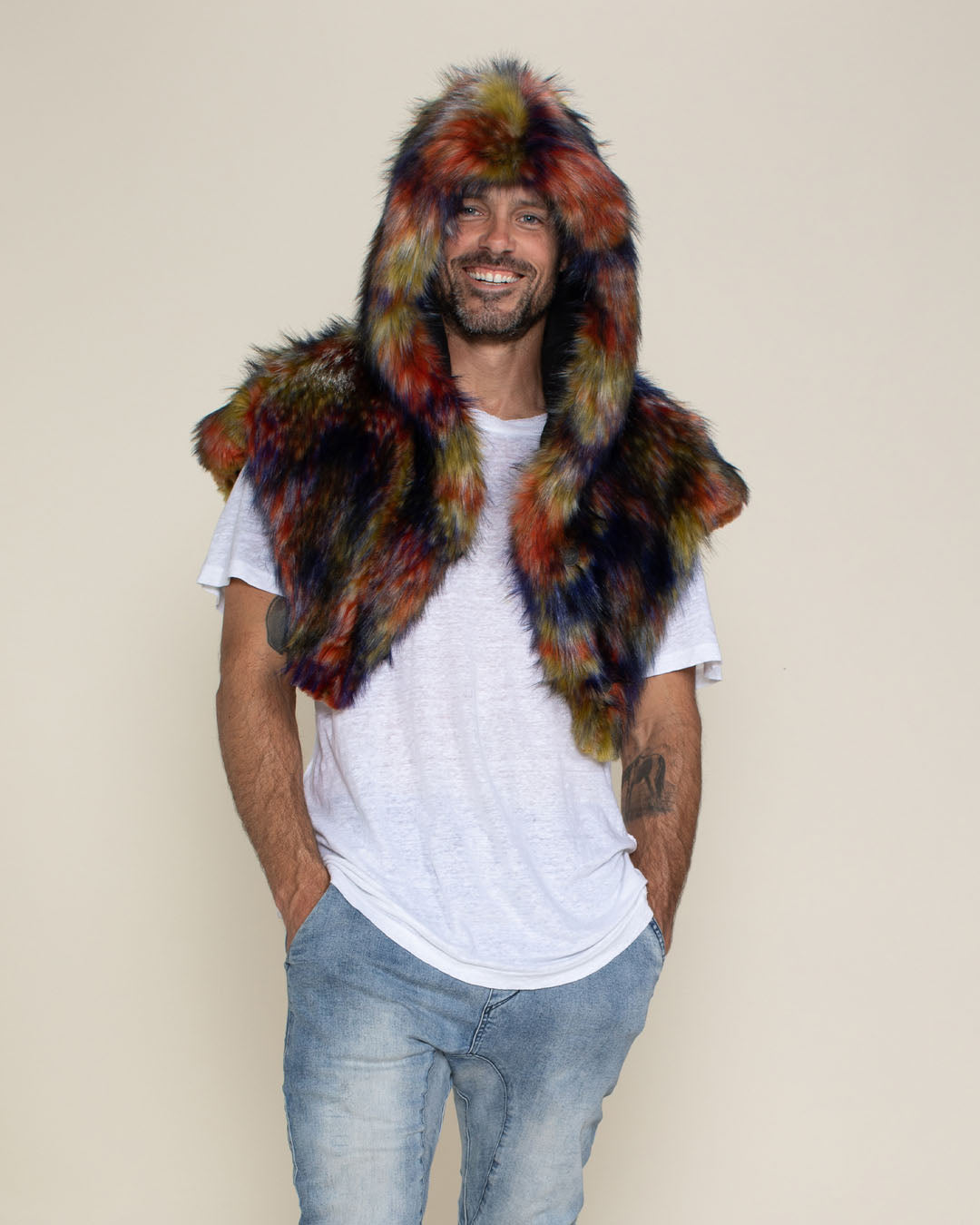 Parrot Collector Edition Hooded Faux Fur Shawl | Men&#39;s