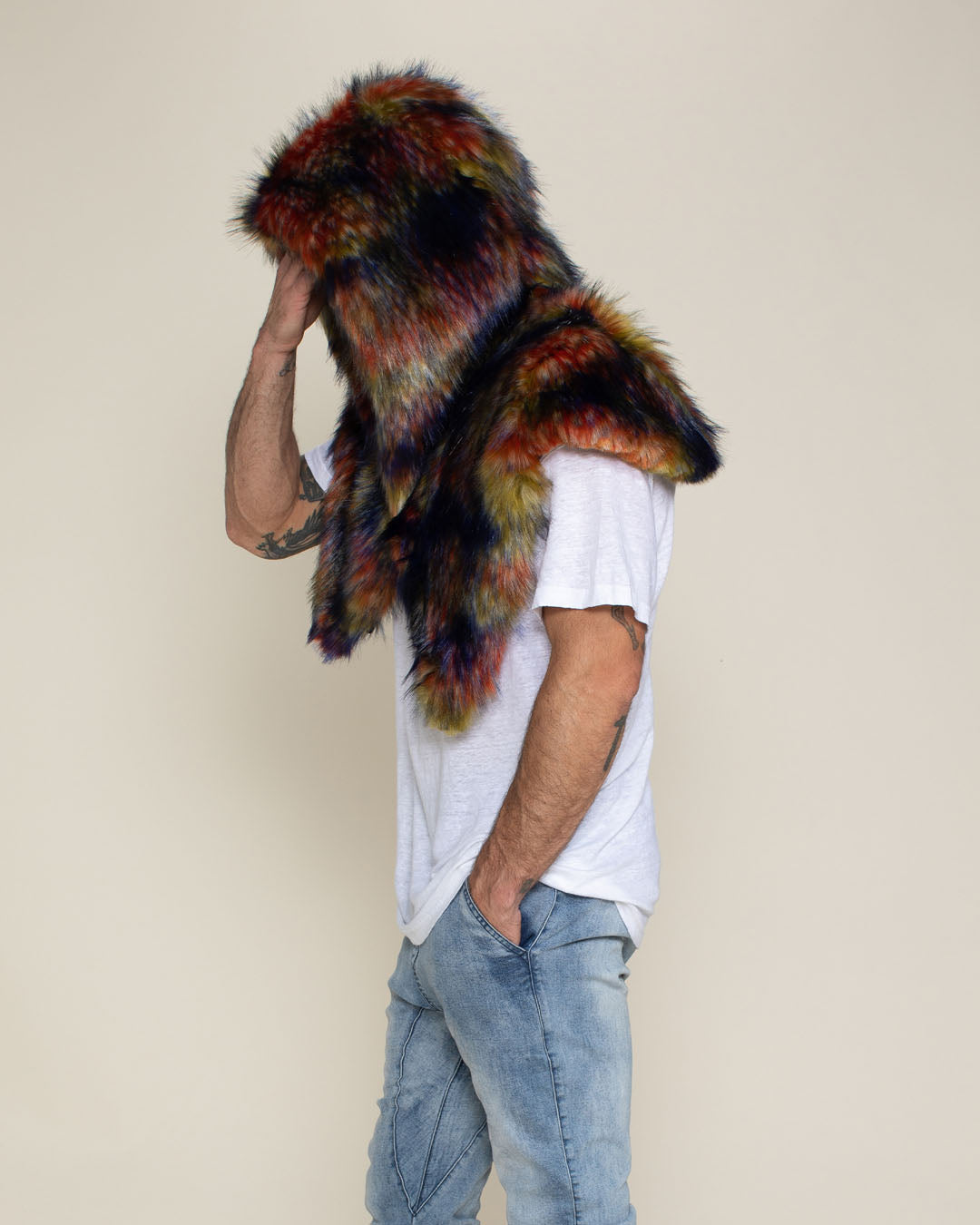 Parrot Collector Edition Hooded Faux Fur Shawl | Men&#39;s