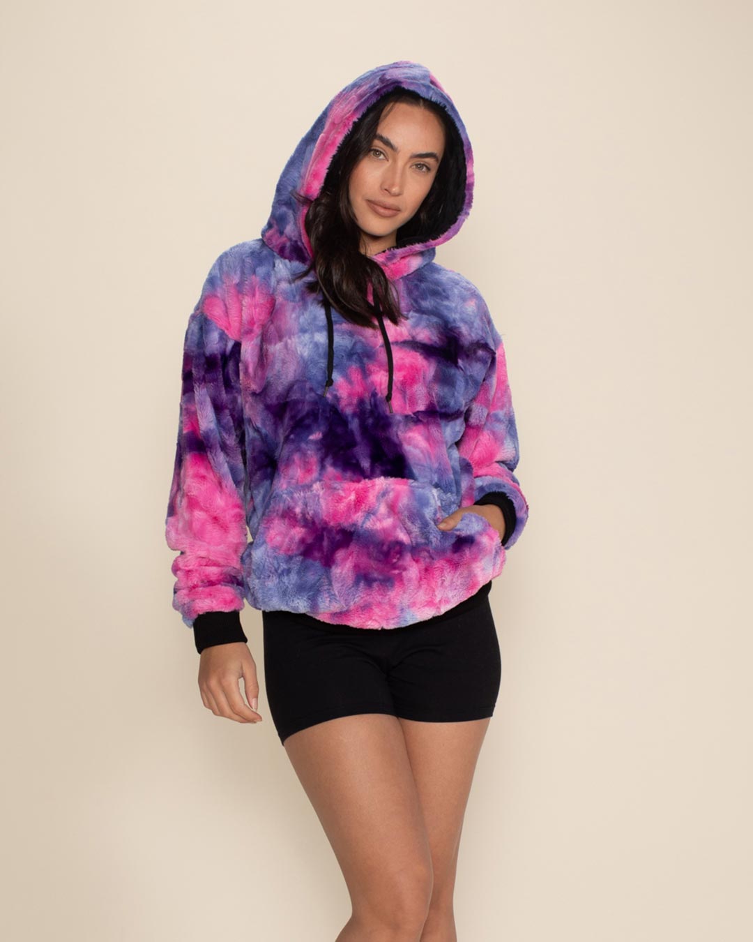 Cotton Candy Kitty Hooded Faux Fur Hoodie Women s SpiritHoods